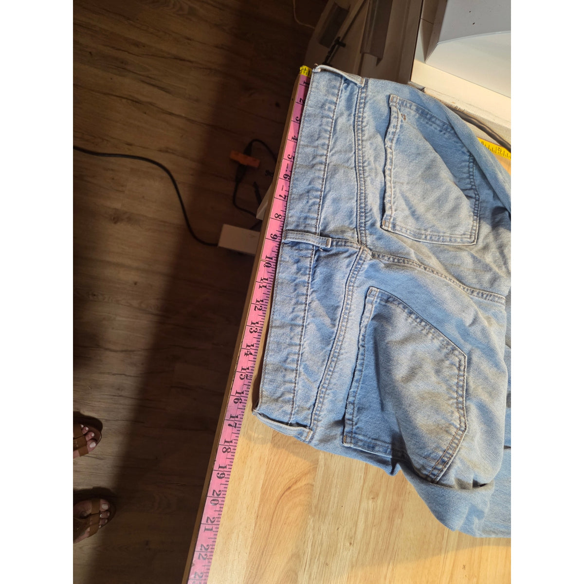 True craft relaxed wide leg size 12 distressed light wash jeans