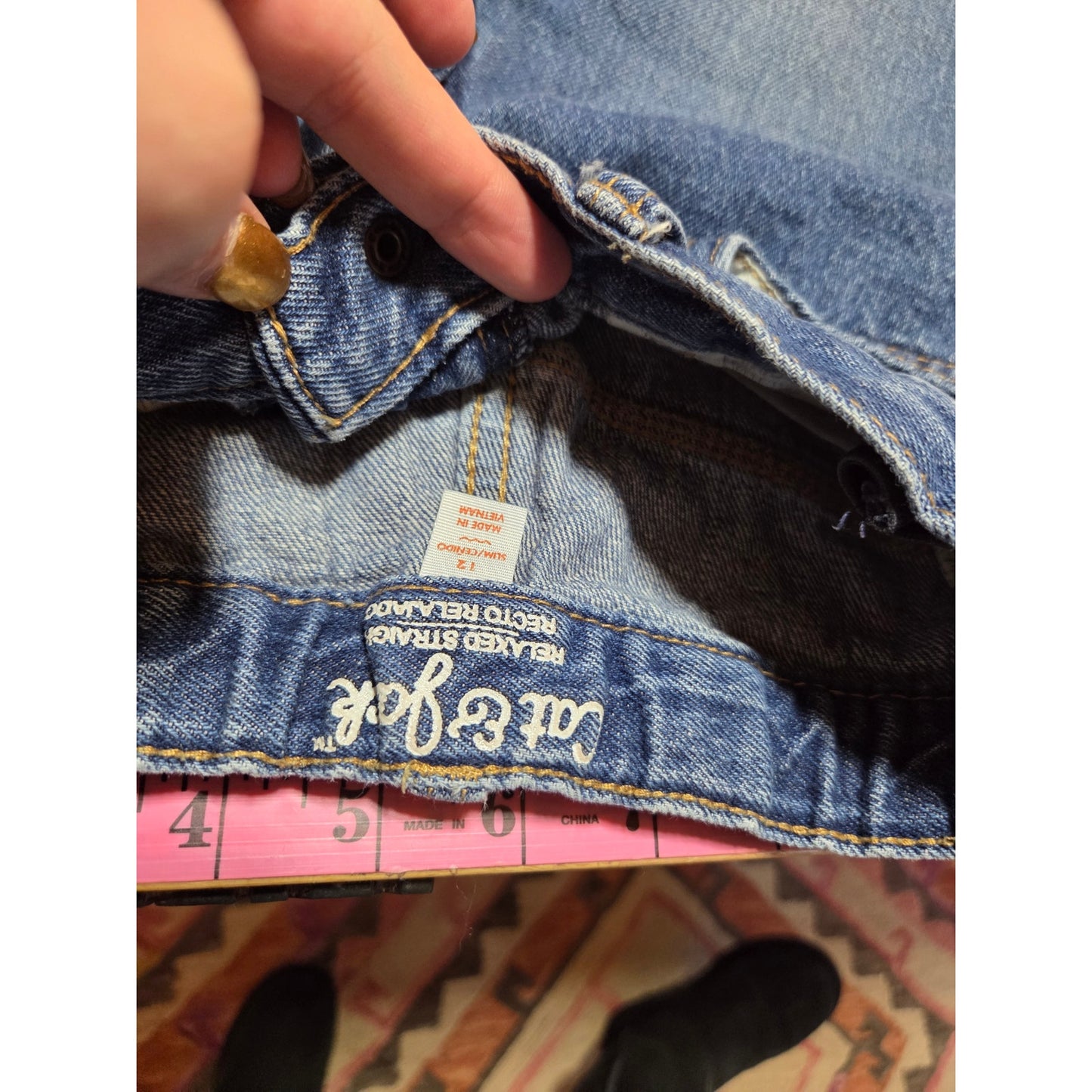 Cat and Jack relaxed stretch jeans size 12 adjustable waist kids