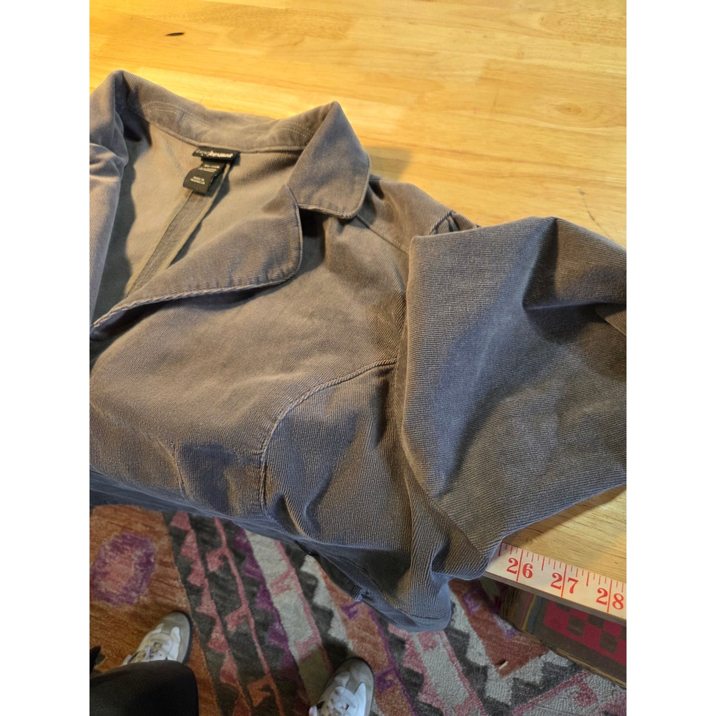 Lane Bryant 2024 w 100% cotton gray corduroy blazer coat pockets tailored