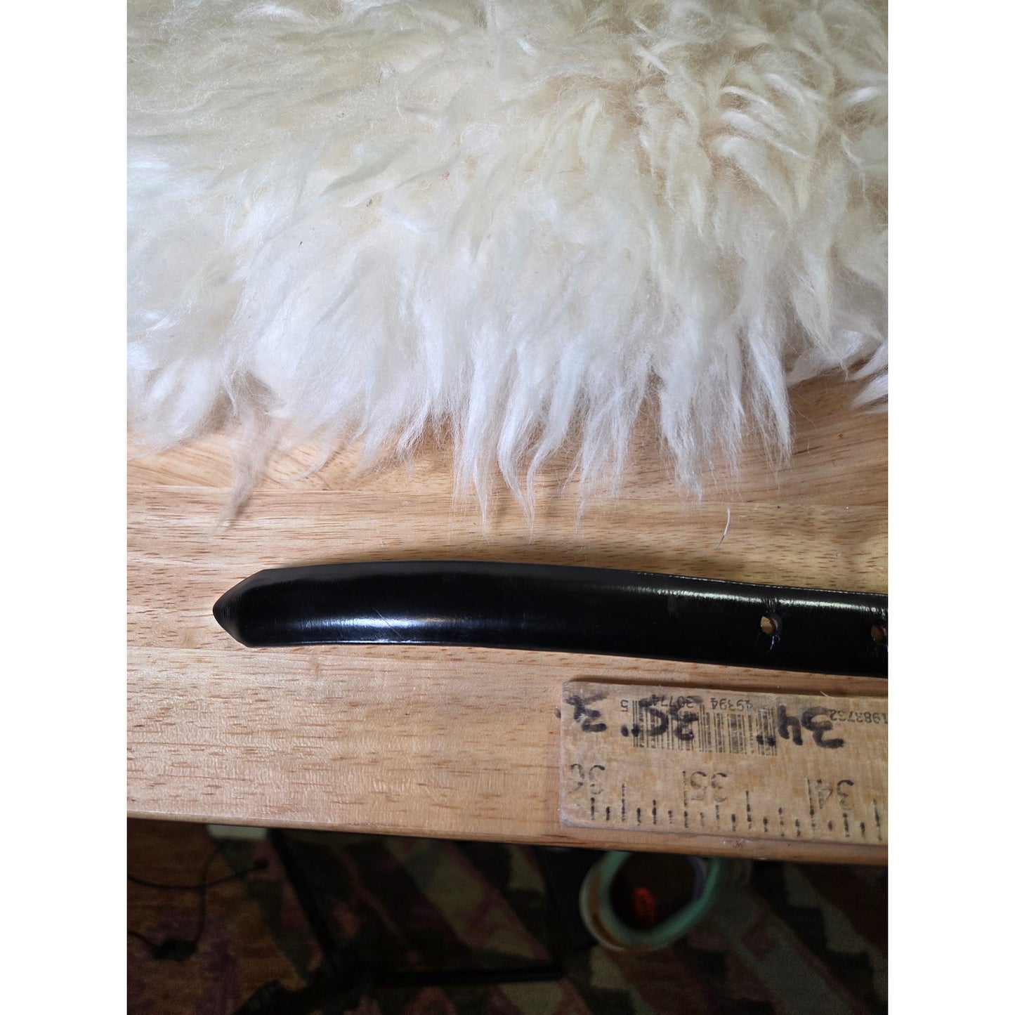 Investments large genuine Italian calfskin leather 39" length gold hardware