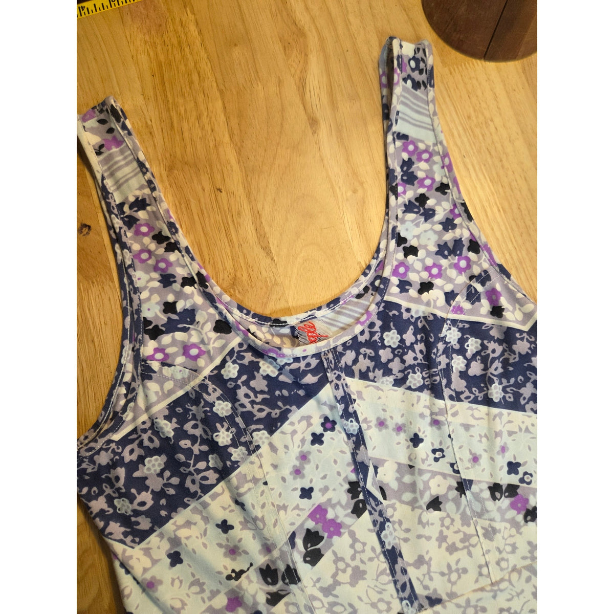 Free People jersey knit tank dress skater style Mini Paisley graphic print med