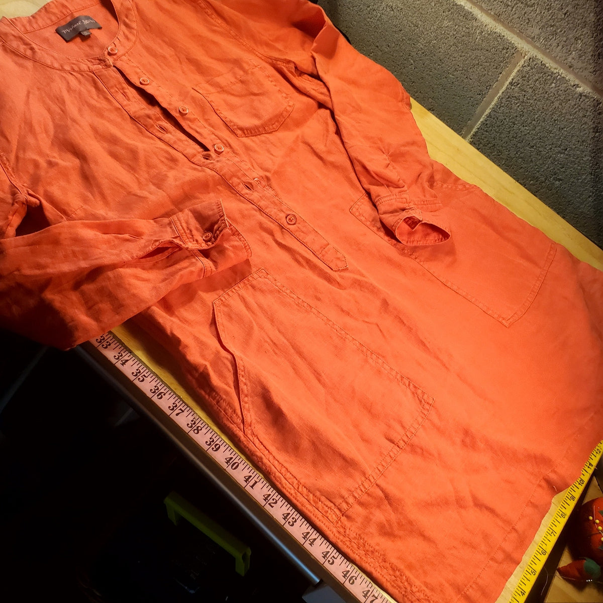 Michael Starr extra small linen red shirt dress