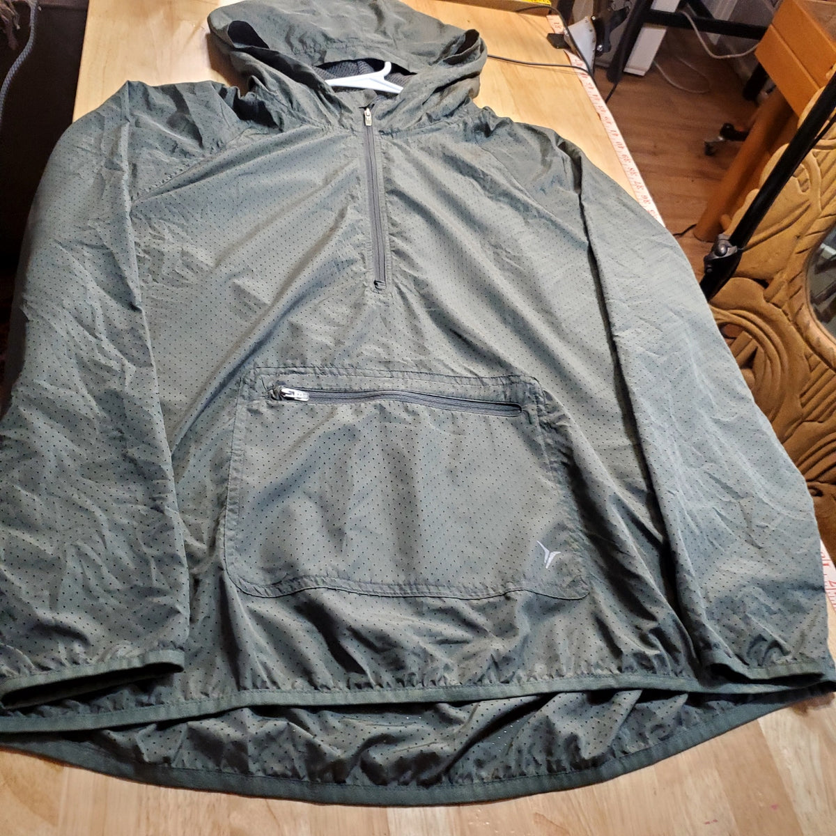Old Navy Green Mesh Light Windbreaker Pullover Hooded Pocket Size XL