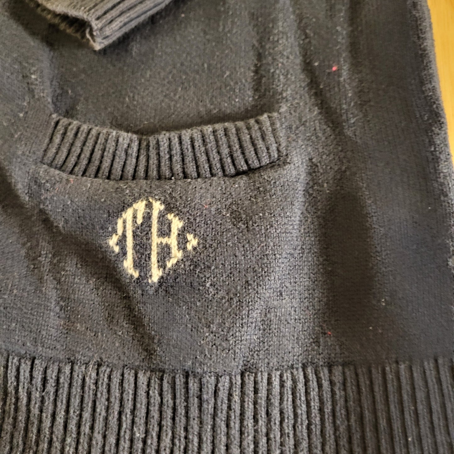 Tommy Hilfiger Collegiate Cardigan Monogram  Red Stripe Blue Gold Button L