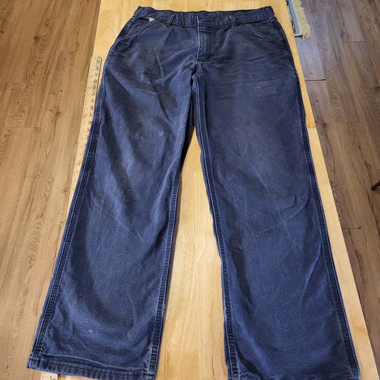 Carhartt Cat 2 2112 Fire Resistant Blue Work Pants 34x32 Lived In Distressing
