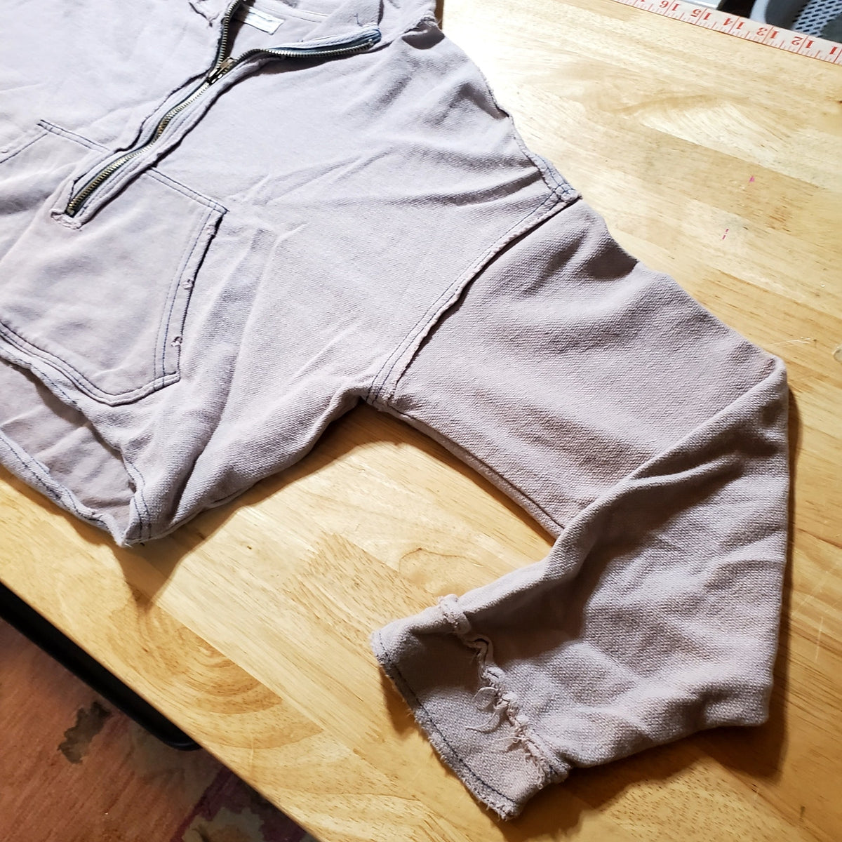 Free People cropped Dusty Rose long sleeve mock neck quarter zip small Jersey