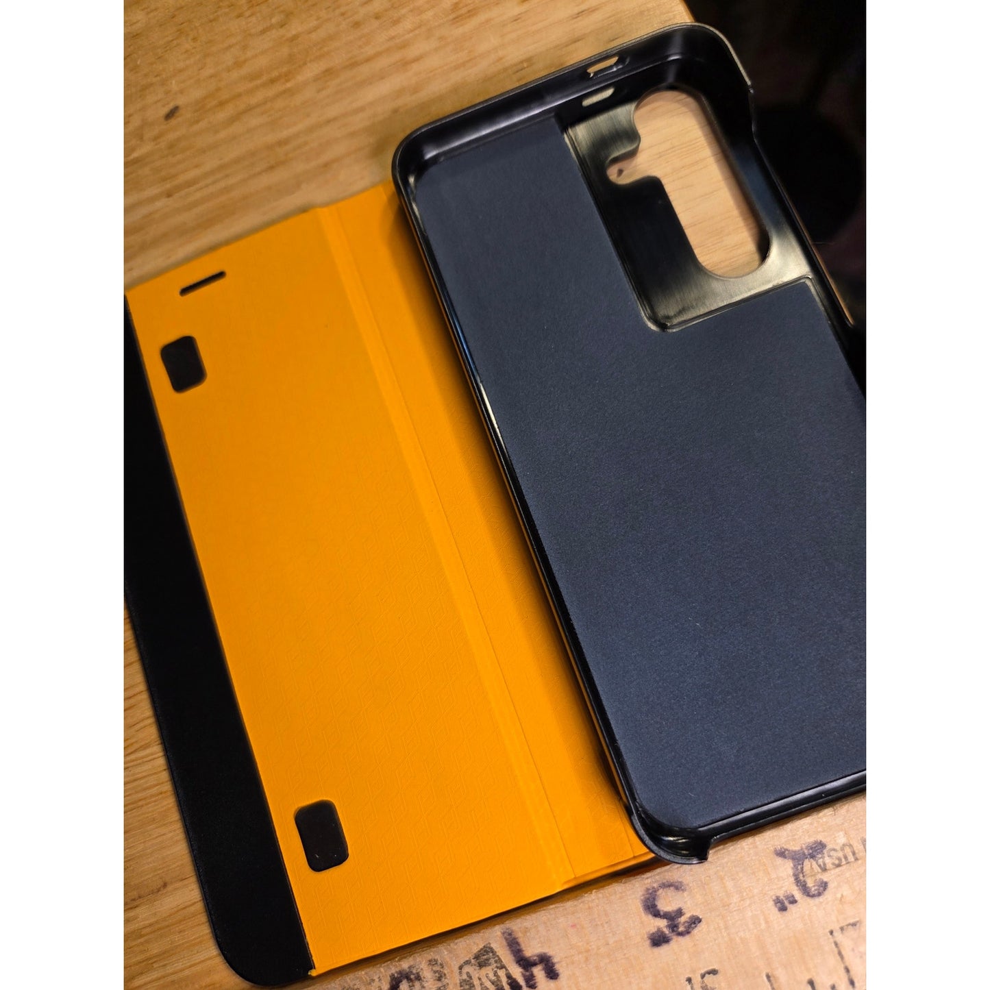 Samsung Galaxy S25 Case Stand Full Protection Thin Magnetic PU Leather Yellow