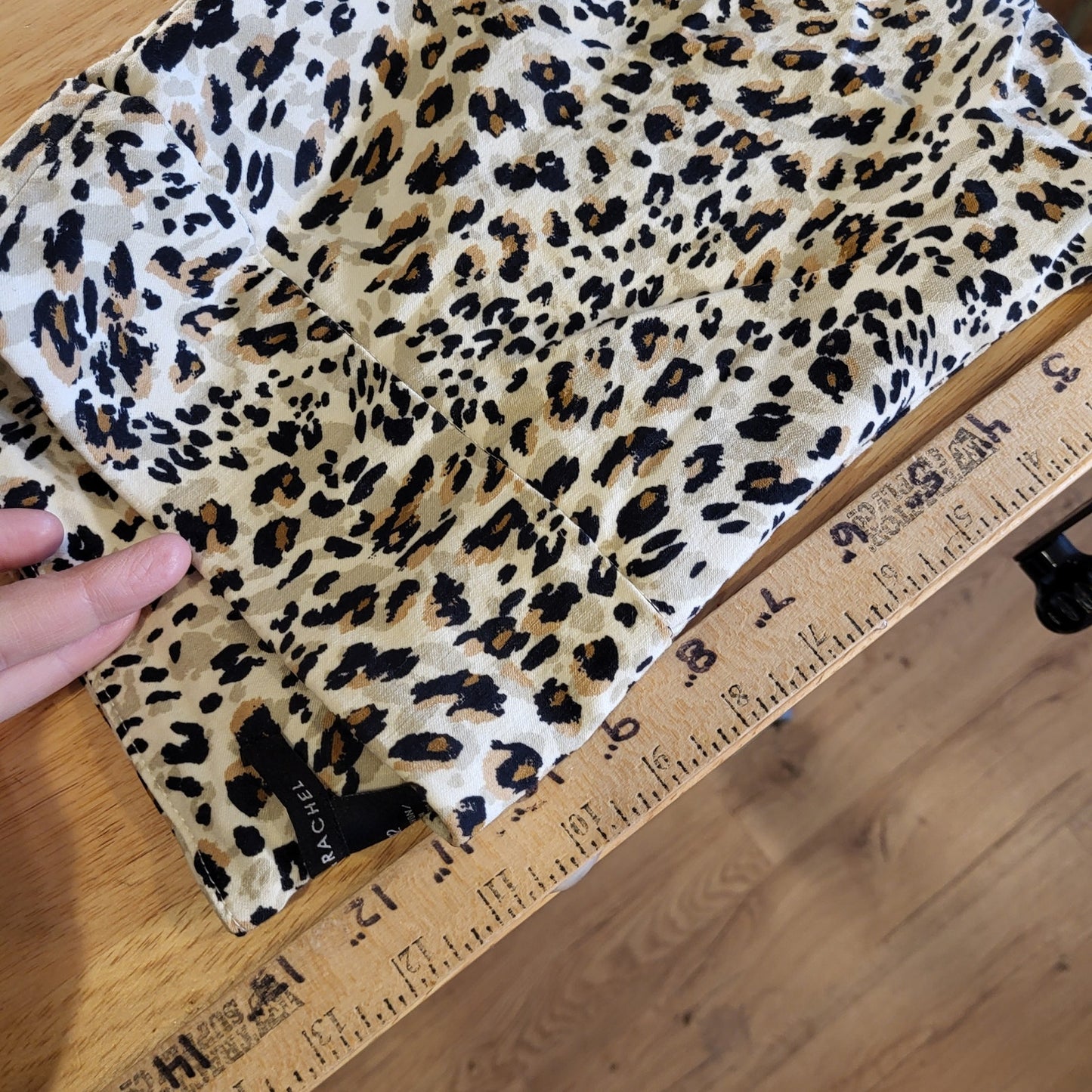 Zac & Rachael Stretch Cropped Leopard Pants Wide Waist Band