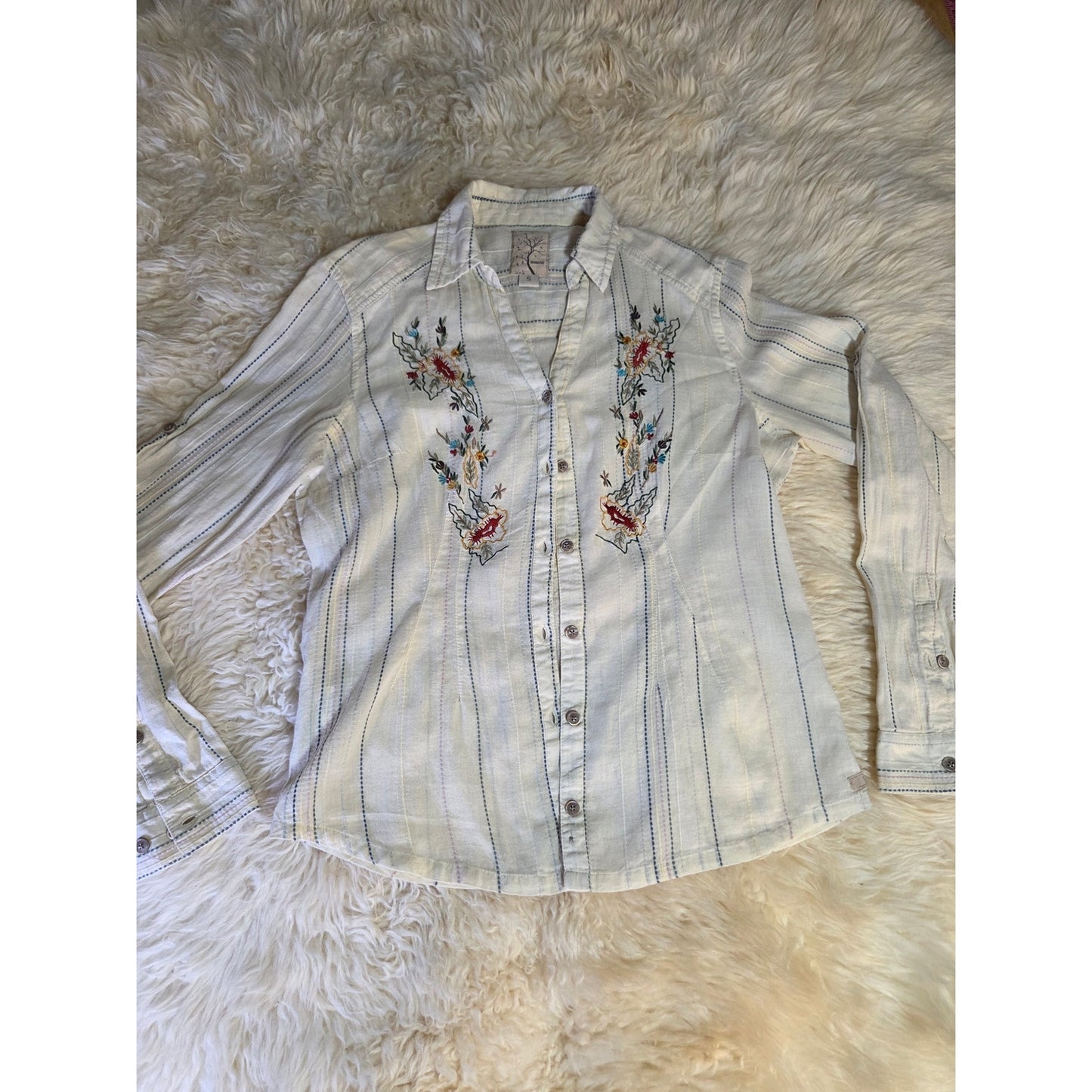 Gramicci Collared Button Down Pearl Snap Embroidered Western Shirt XS
