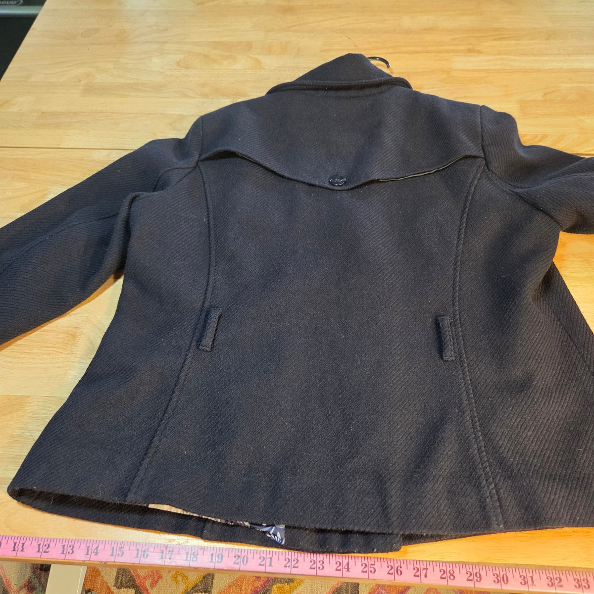 Old Navy xxl recycled wool blend peacoat black big buttons classic style