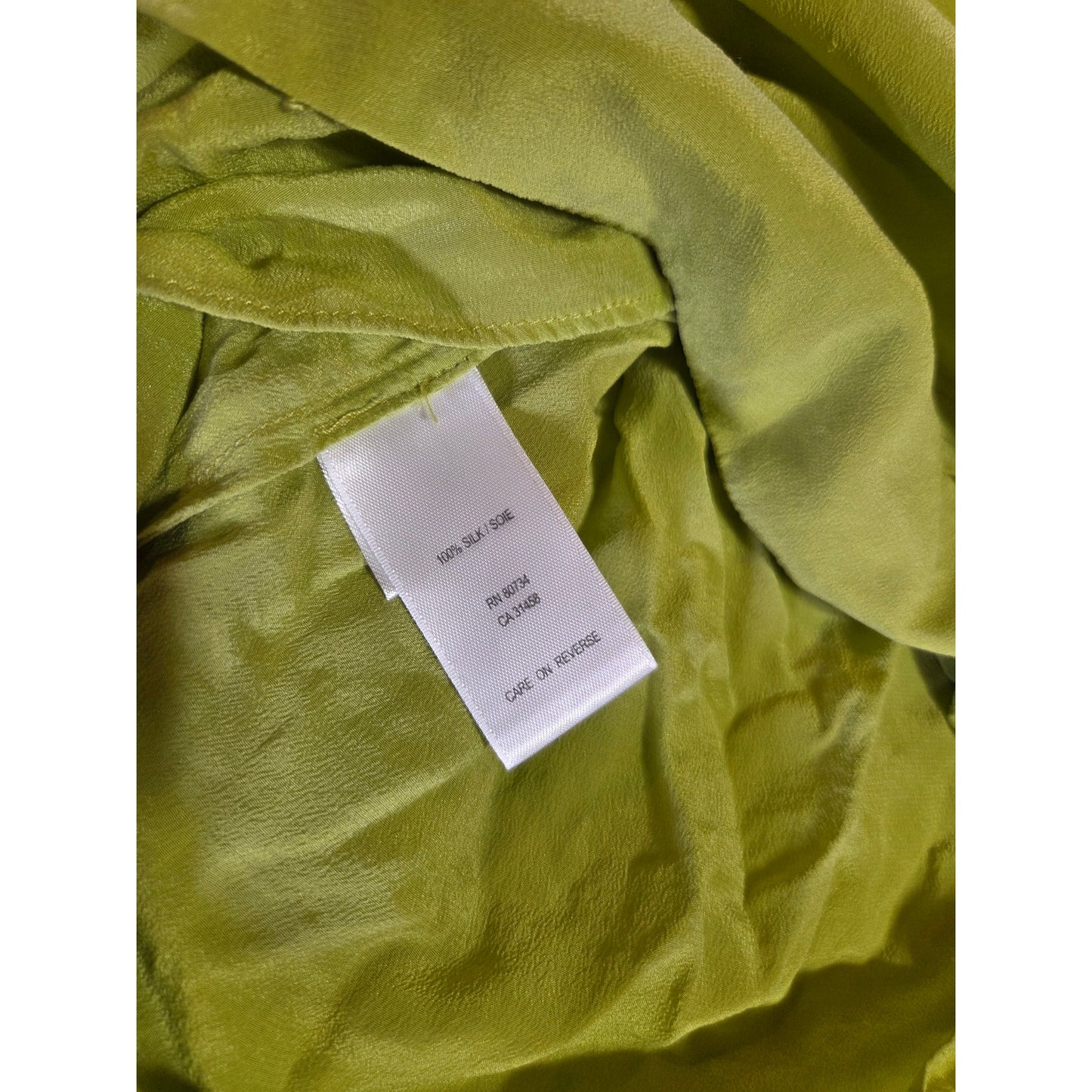 BCBGMAXAZRIA Green 100% Silk Sleeveless Tank Dress Mini Racerback M