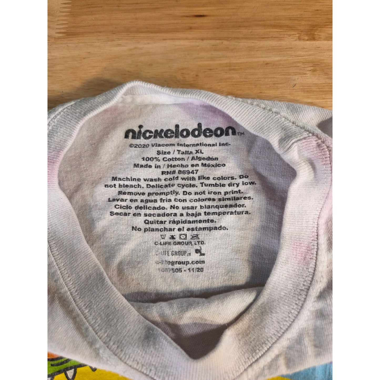 Long Sleeve Jersey Knit Nickelodeon Rugrats T-shirt XL 100% Cotton