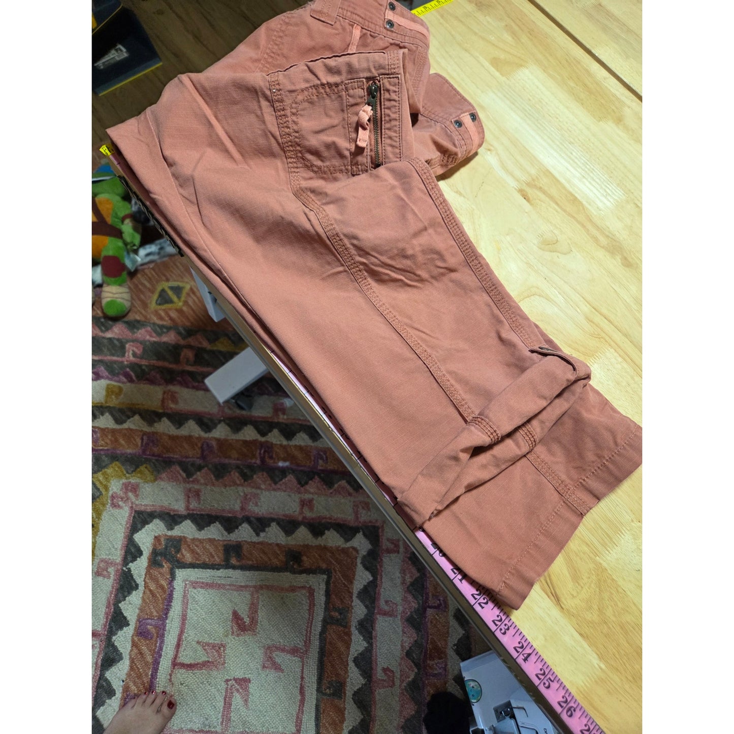 Eddie Bauer women's size 8 Pedal Pusher pants pockets cotton drawstring