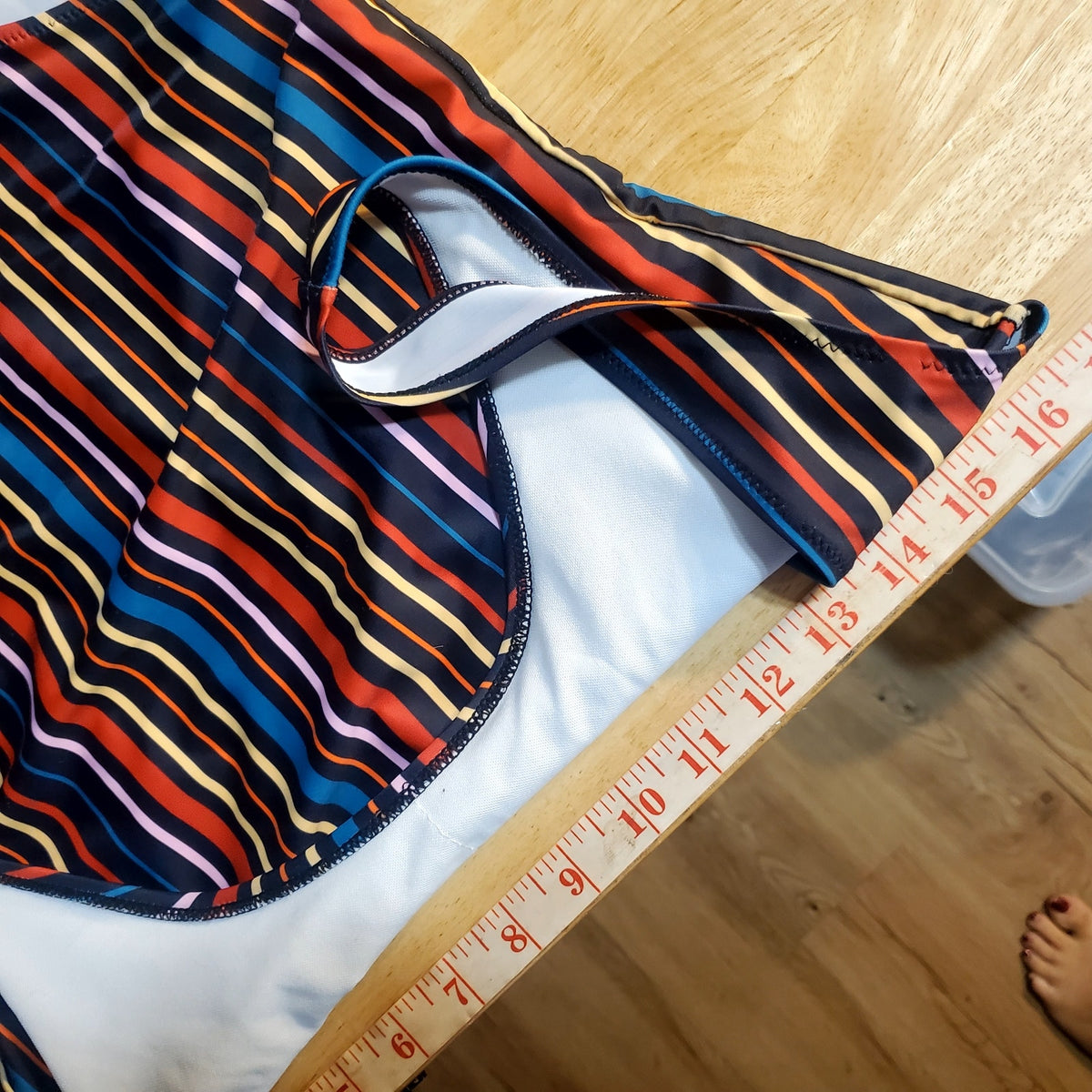 UNBRANDED PRIMARY COLOR STRIPED ONE PIECE BATHING SUIT SMALL