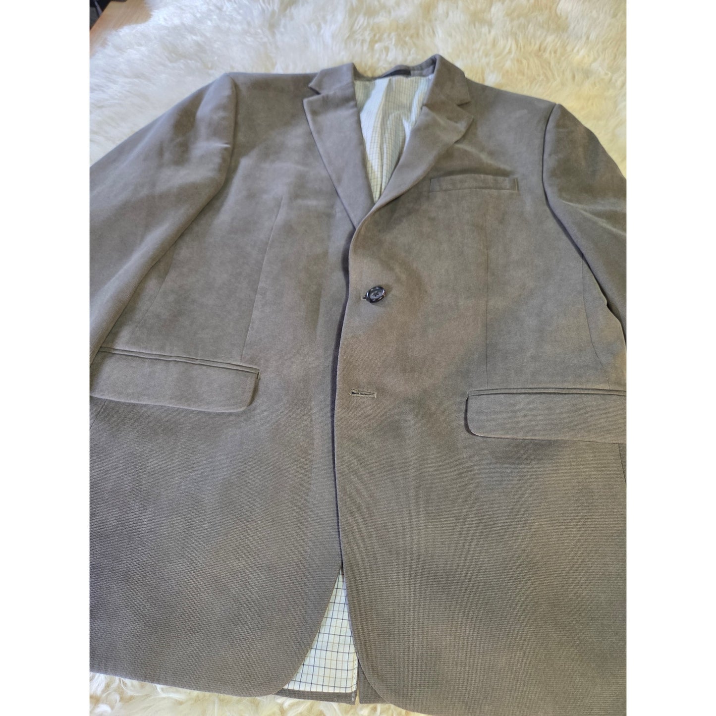 Polo Ralph Lauren Gray Beige Sport Coat Blazer Suit Jacket 22" P2P 31" long