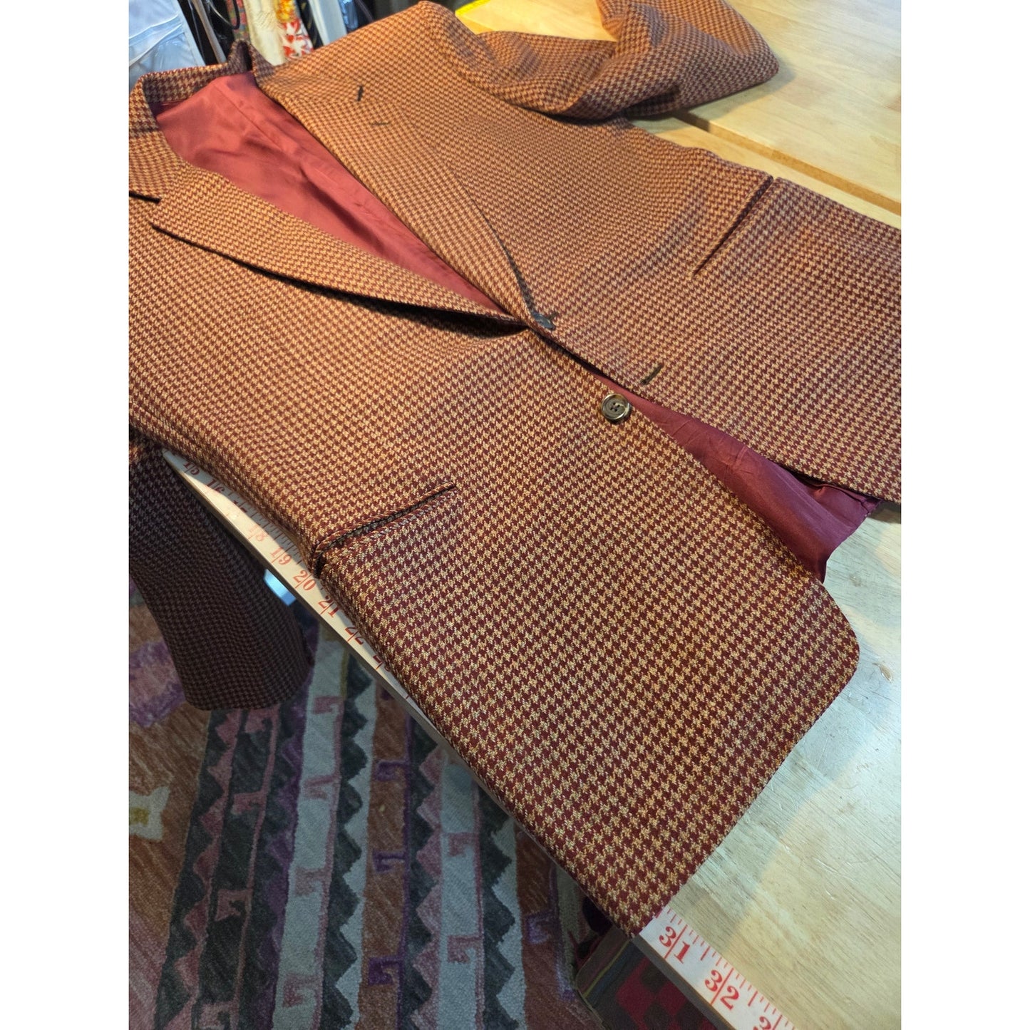 Canali Milano Lana Cashmere Tweed Suit Jacket 23" P2P 30" Length