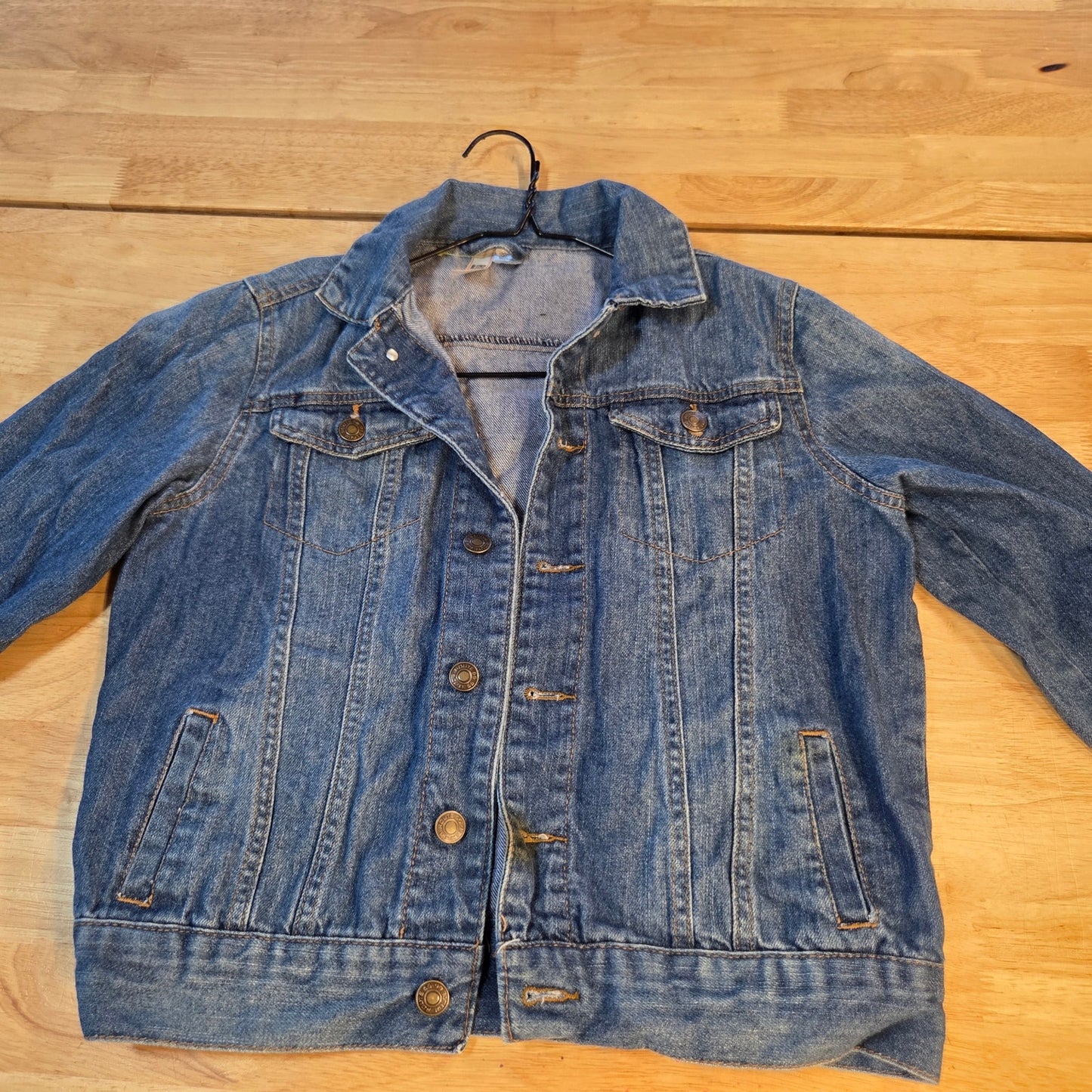 Route 66 Kids Denim Jean Jacket Size 10/12 Pockets Buttons 18" P2P
