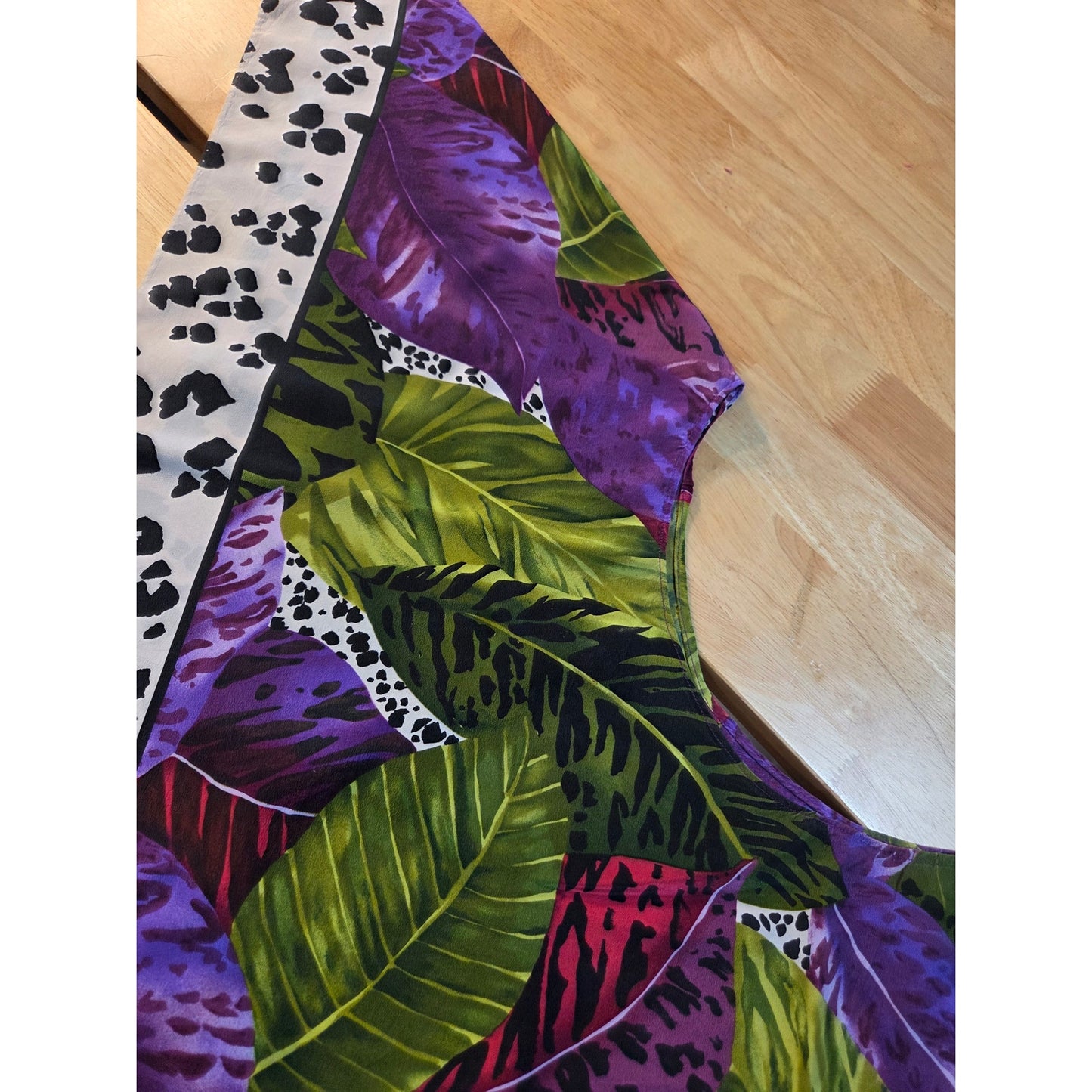 Handmade 100% silk botanical Floral animal print poncho