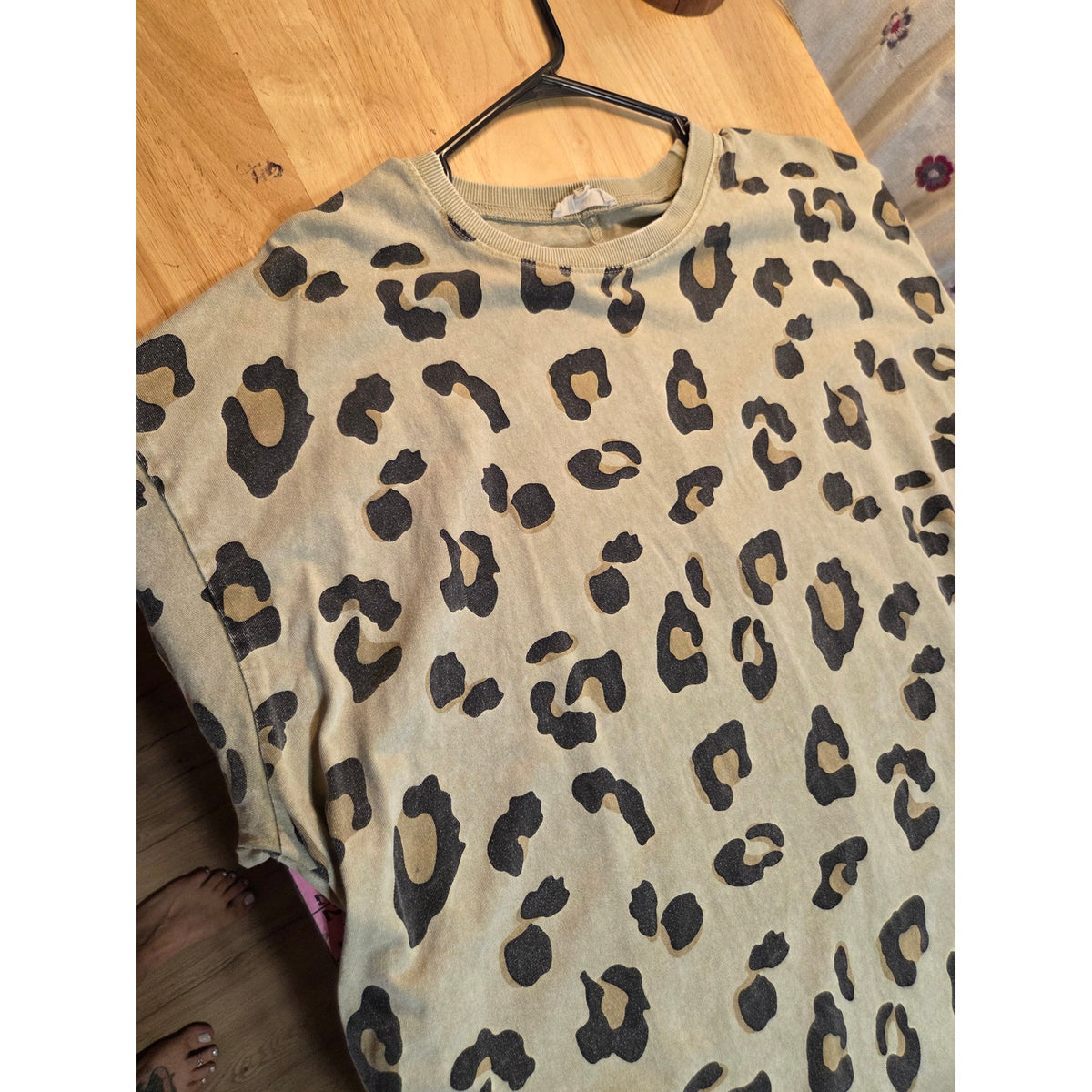 Easel 3x oversized t-shirt dress jersey knit leopard print animal cotton