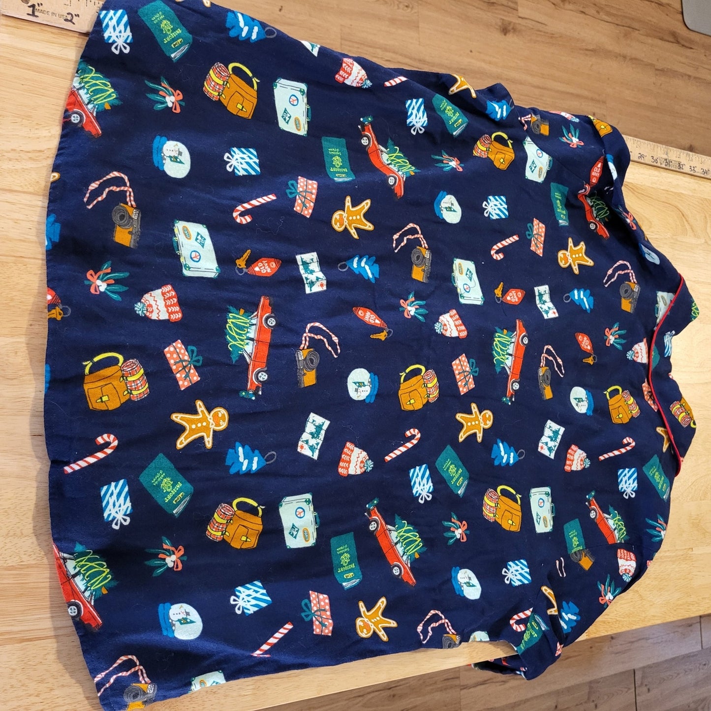 NWT Old Navy Blue Christmas Pajama Set Flannel 100% Cotton Xl