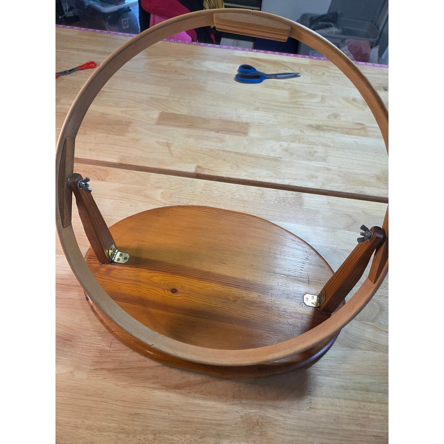 Hawk Mountain crafts North Carolina embroidery hoop with stand wooden