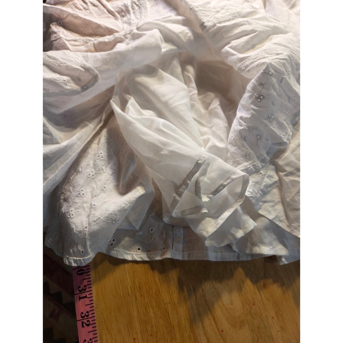 NWT Blush white cotton eyelid dress elasticated stretch back sleeveless M