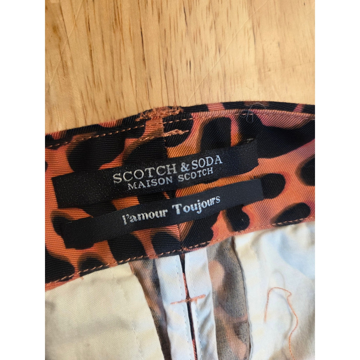 Scotch & Soda Maison Scotch L'Amour Tous jour orange tone animal print pant 28"