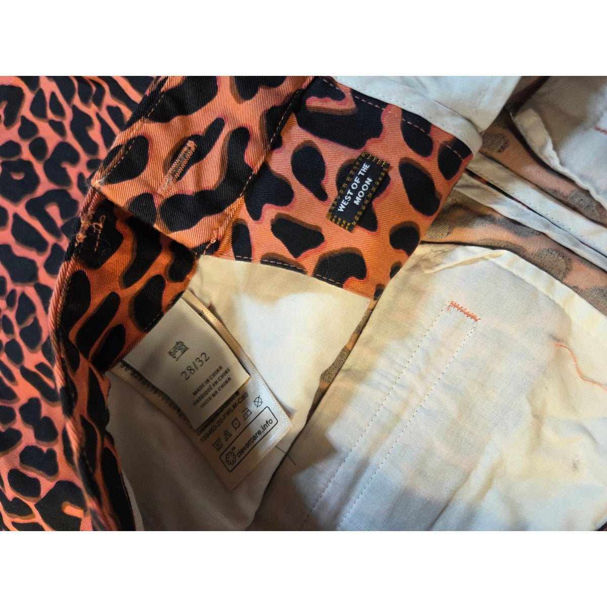 Scotch & Soda Maison Scotch L'Amour Tous jour orange tone animal print pant 28"