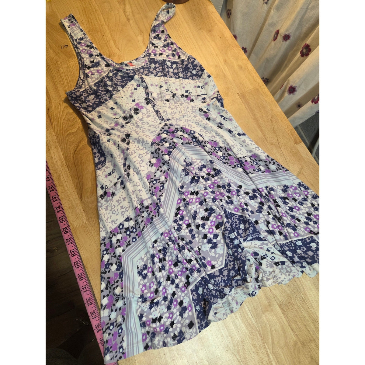 Free People jersey knit tank dress skater style Mini Paisley graphic print med