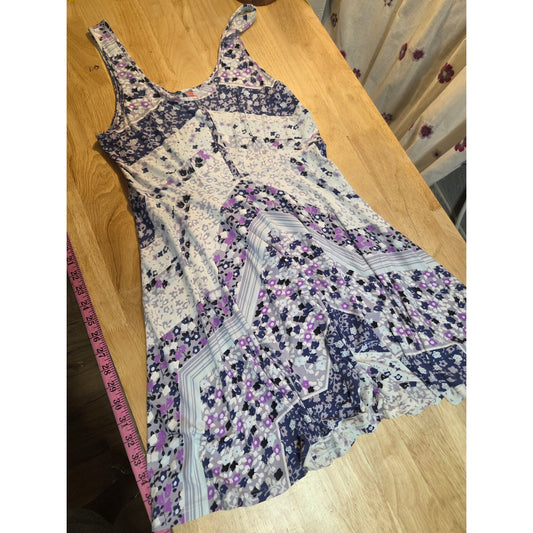 Free People jersey knit tank dress skater style Mini Paisley graphic print med