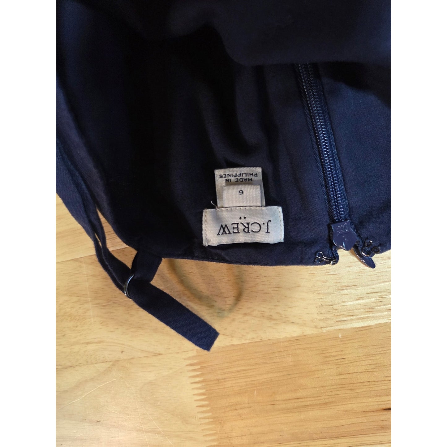 J.Crew size 6 navy blue sleeveless wide leg jumpsuit elasticated Pockets cotton