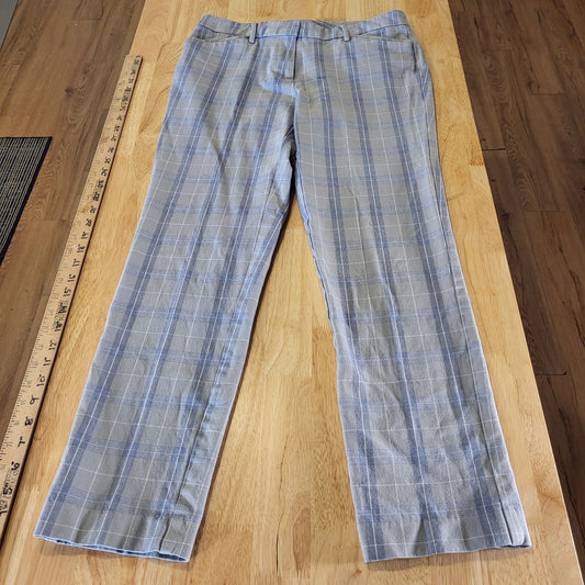 41 Hawthorn Gray Plaid Straight Pants Cotton Viscos Size 8