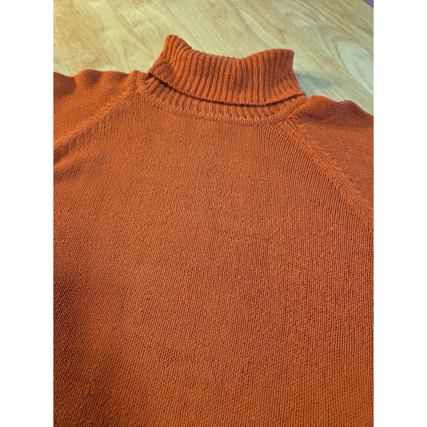 Winter silks vintage silk knit orange turtleneck sweater close close-knit medium