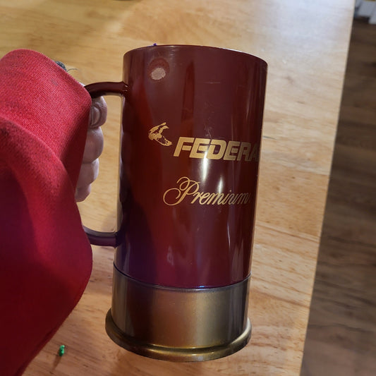 Federal Premium Shotgun Shell Plastic Beer Mud Maroon & Gold