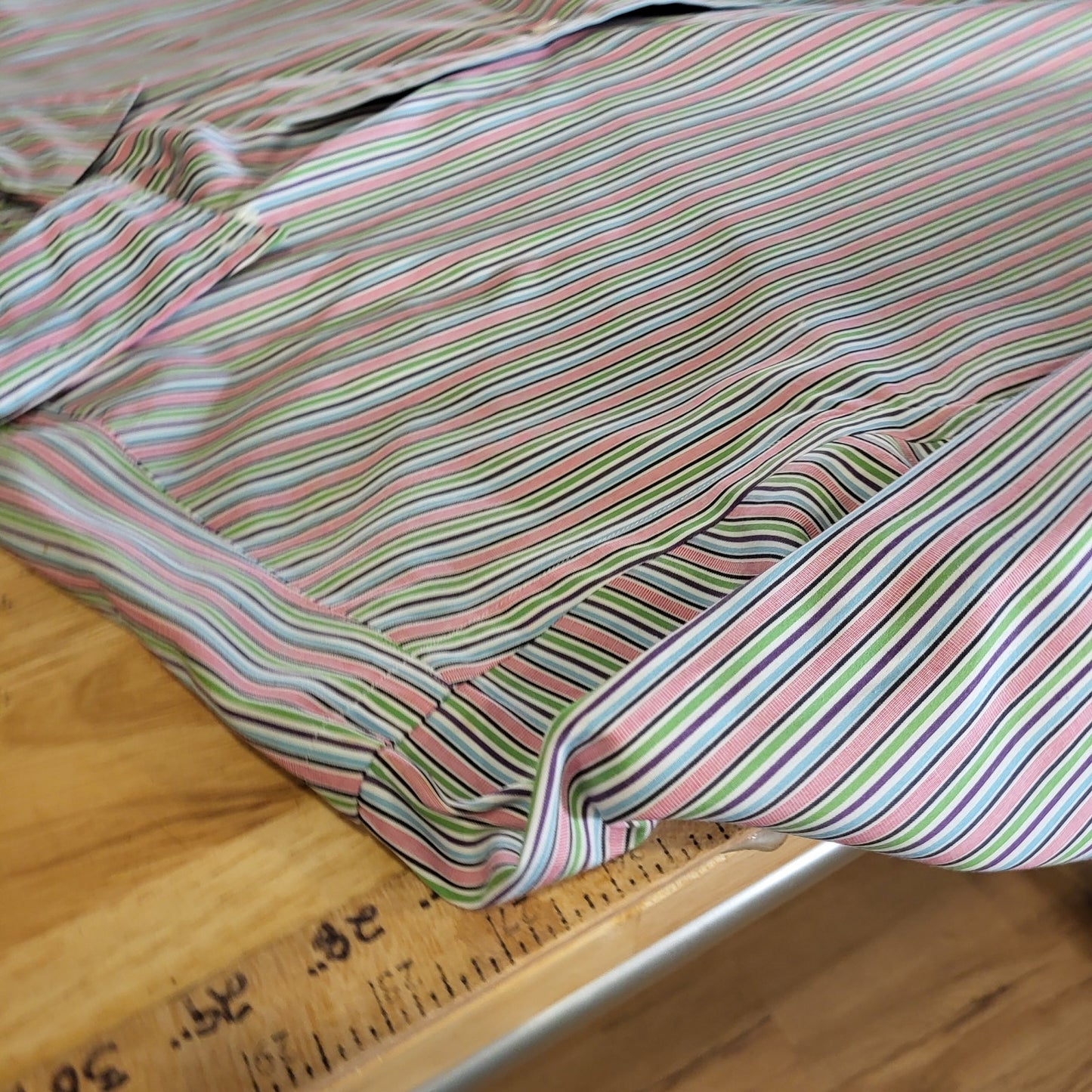 Ralph Lauren Pink Colorful Striped Button Down Collared Shirt Size 15 32/33