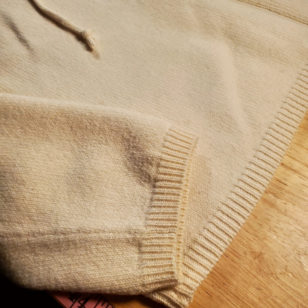 The Territory Ahead cream wool blend Fair Isles hooded zip front sweater medium