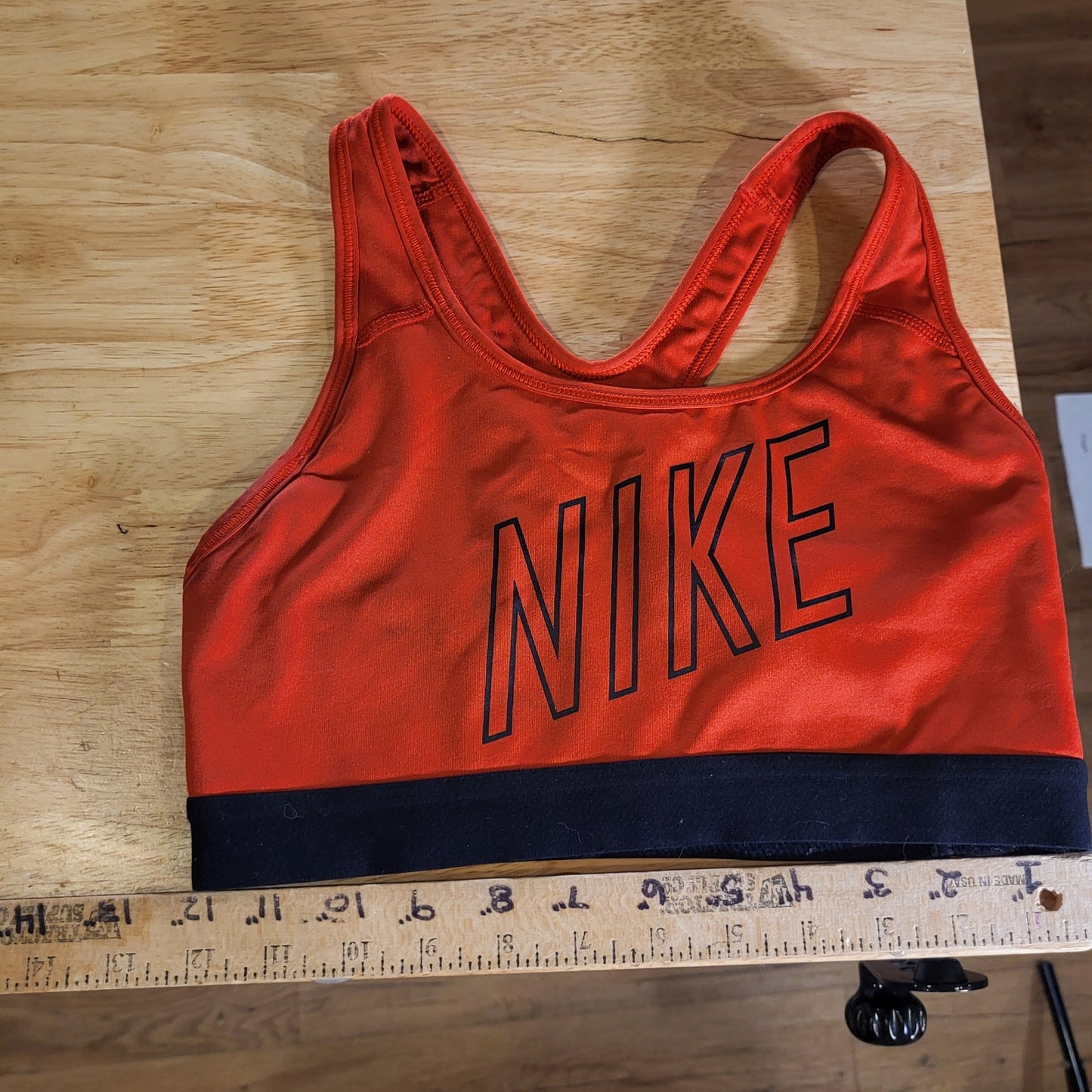 Nike Red Sports Bra Nike Logo Printed Front Black Band Dri-fit Small