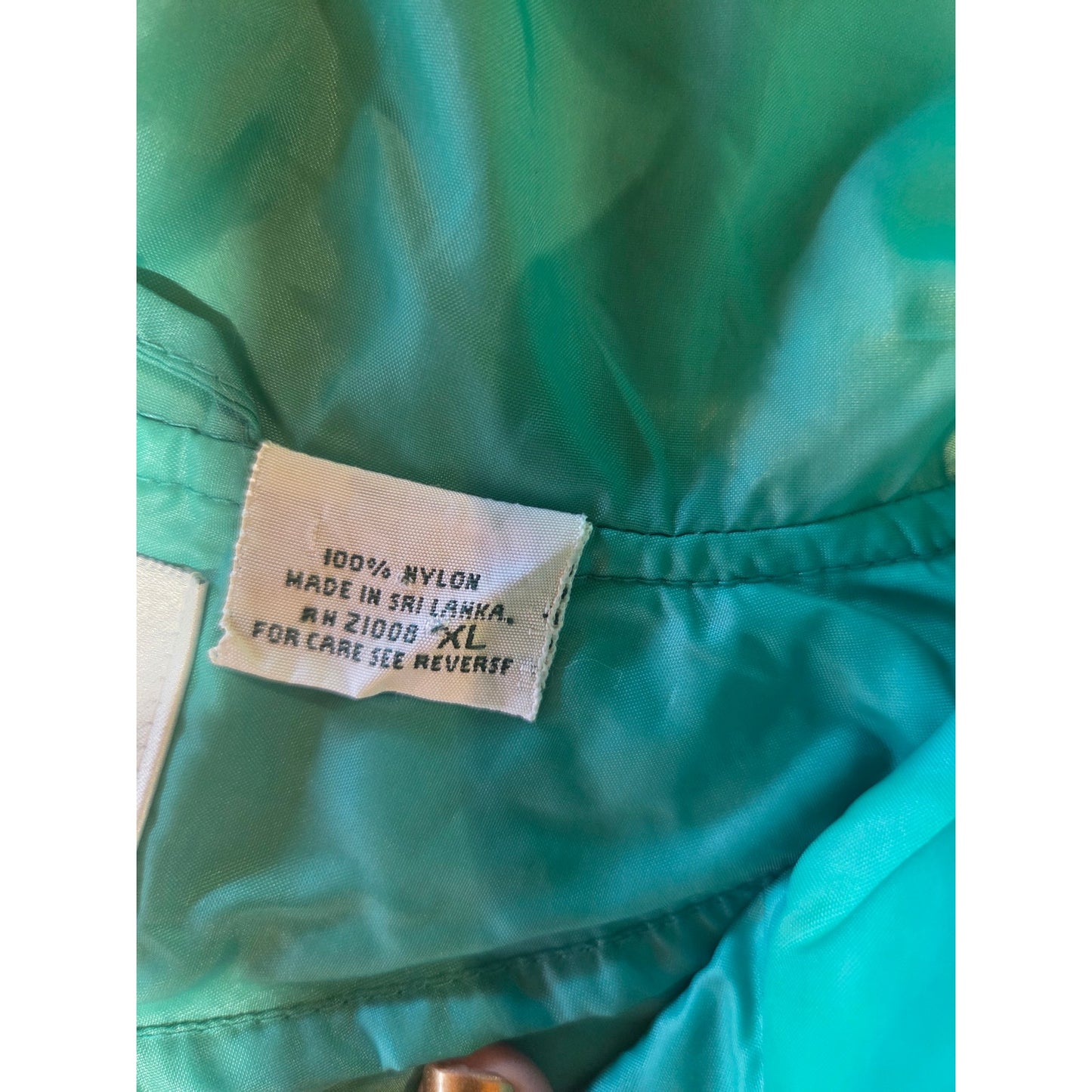 Lacoste light green pullover hooded windbreaker zip kangaroo pocket nylon XL