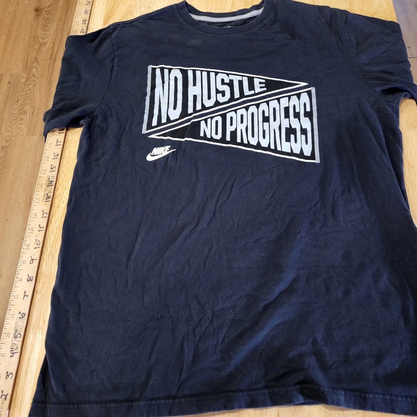 Nike No Hustle No Progress Black Graphic T-shirt Size Large