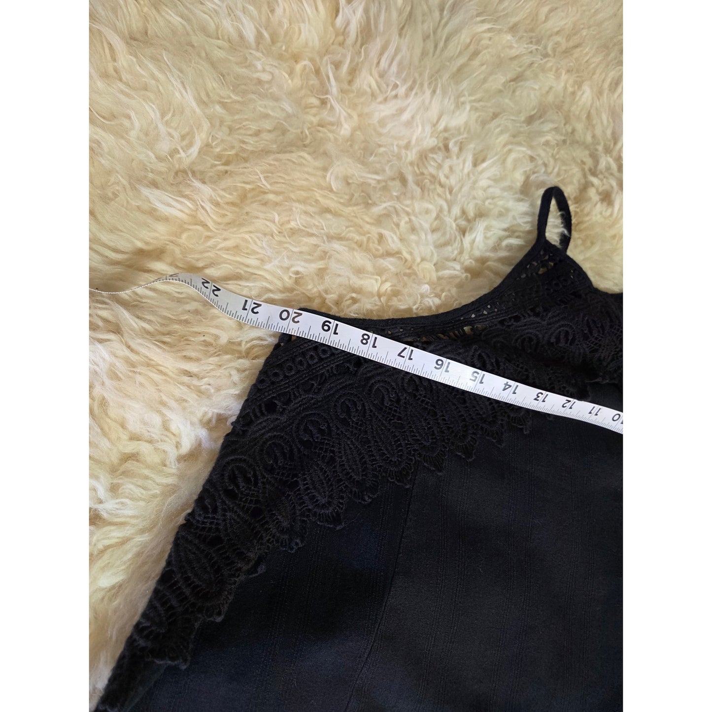 Venus Size 10 Black Spaghetti Strap Mini Dress Lace