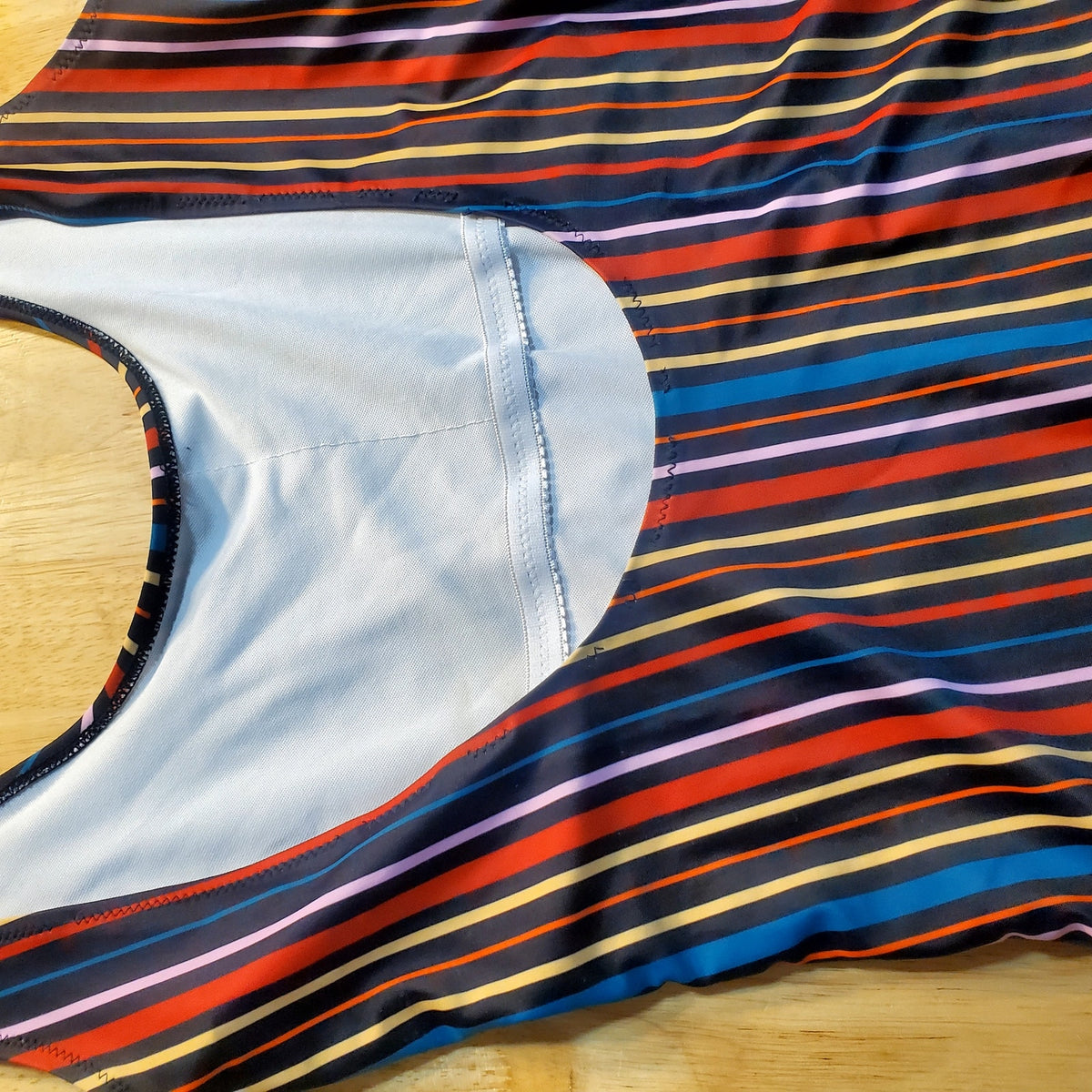 UNBRANDED PRIMARY COLOR STRIPED ONE PIECE BATHING SUIT SMALL