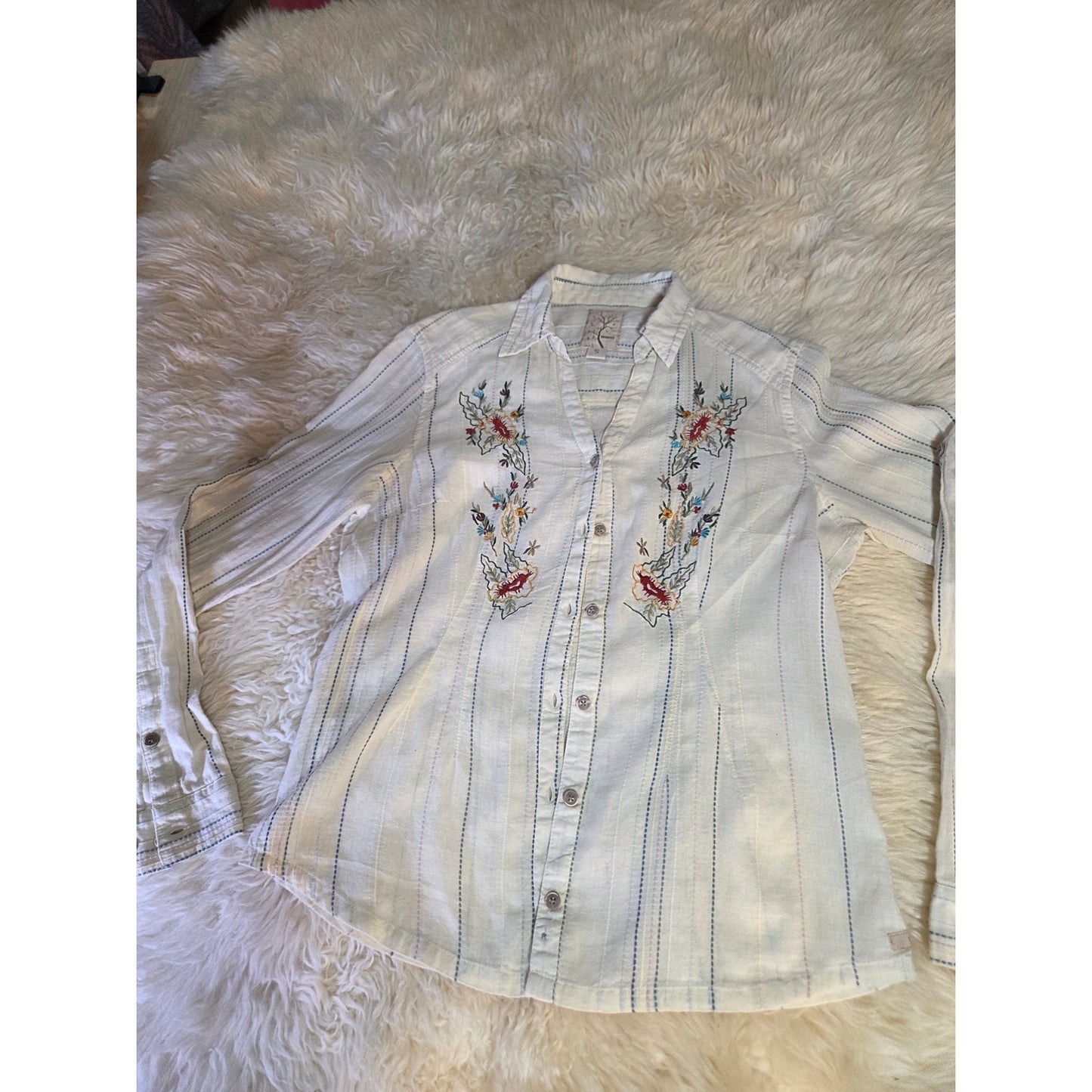 Gramicci Collared Button Down Pearl Snap Embroidered Western Shirt XS
