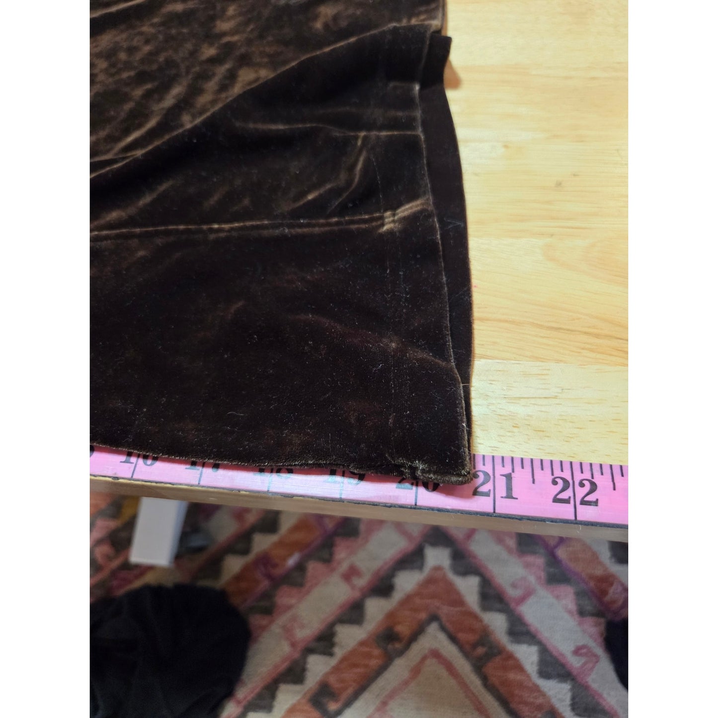 Nordstrom Intimates Brown velvet cap sleeve blouse large 19" p2p