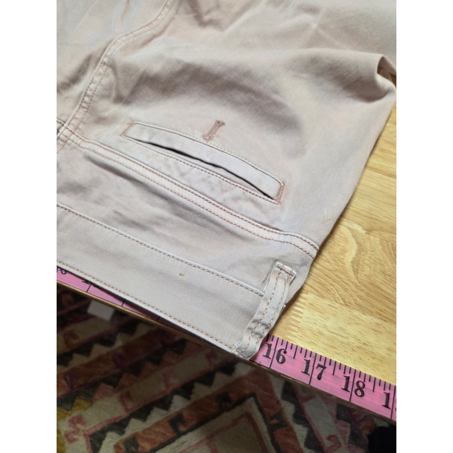 Prana size 8 blush pink nude cropped high water Pedal Pusher pants pockets sz 8