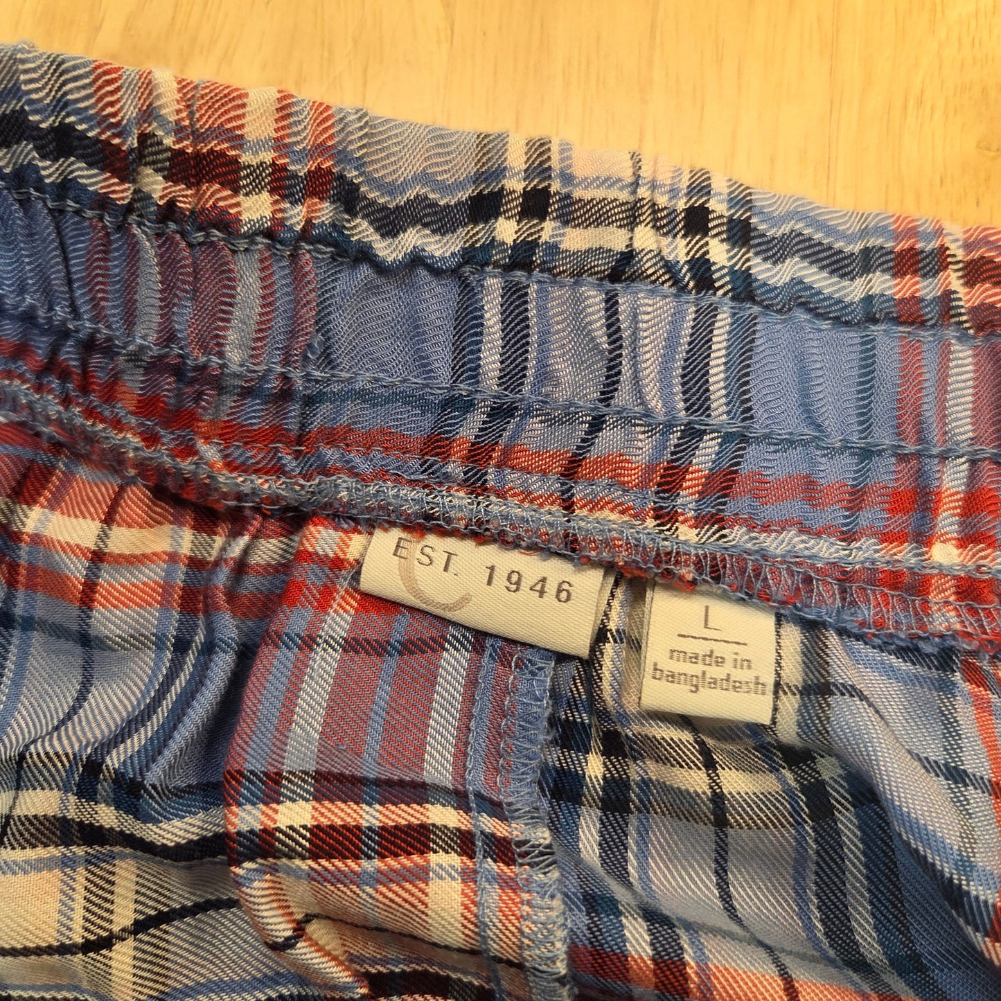 Est. 1946 Cato's Elastic Waist Tissue Hem Red White Blue Plaid Thin Flowy Large
