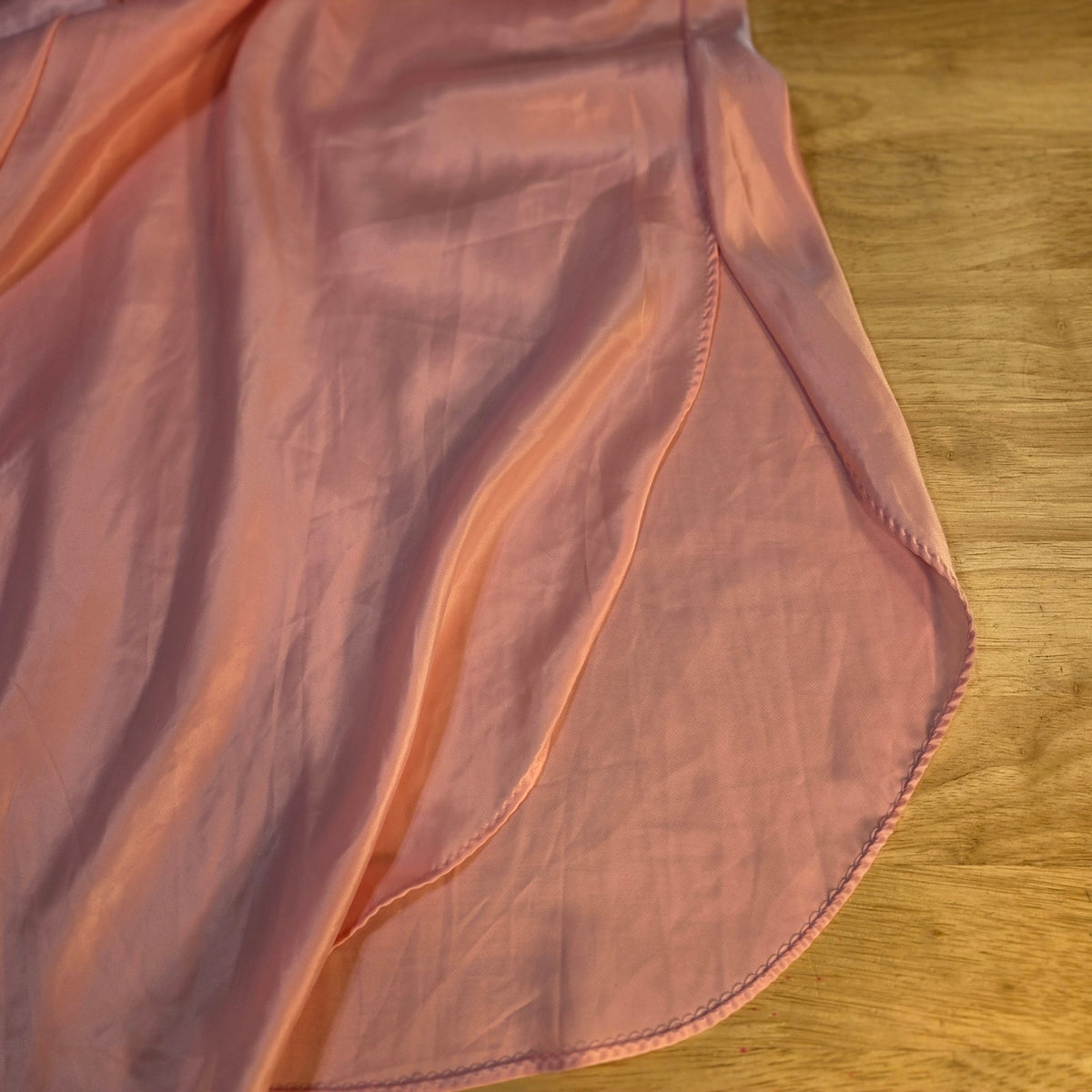 Repose vintage pink Satin nightgown spaghetti strap Pearl button detail large