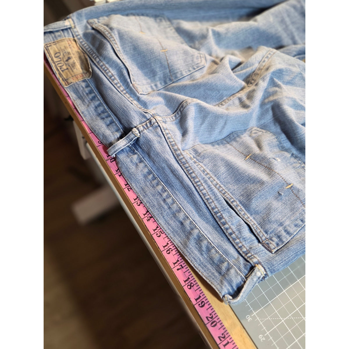 Polo Ralph Lauren classic fit 867 light wash heavily worn 40 100% cotton