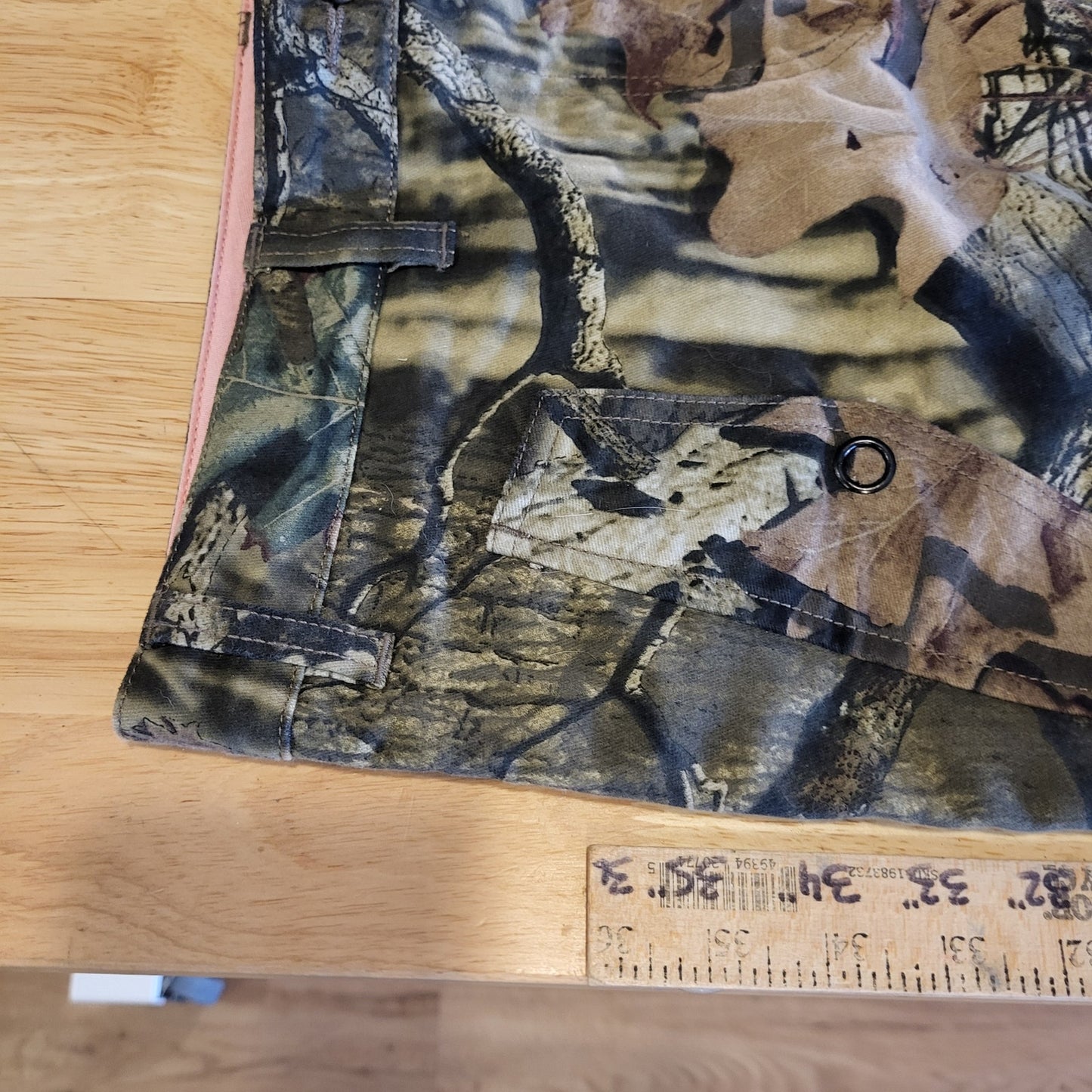 Russel Outdoors M 8/10 Camouflage Straight Leg Cargo Pants Pink Lining Zip Snap