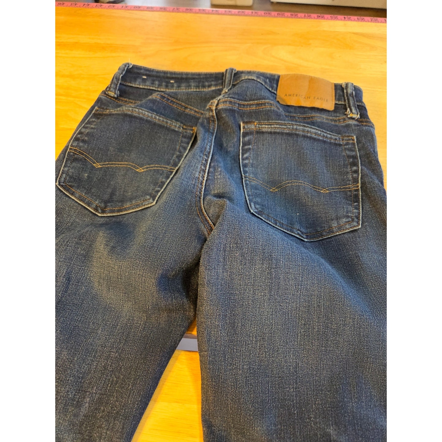 American Eagle 28x30 next level airflex skinny medium dark wash distressed jeans