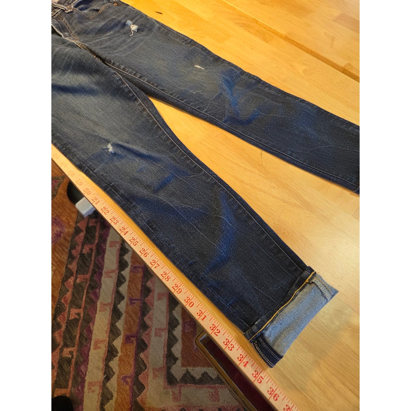 American Eagle 28x30 next level airflex skinny medium dark wash distressed jeans